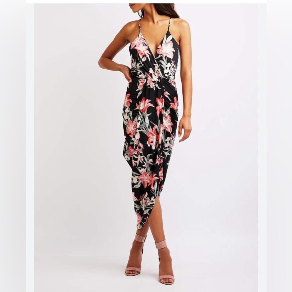 Charlotte Russe Floral Wrap Maxi Dress size Small